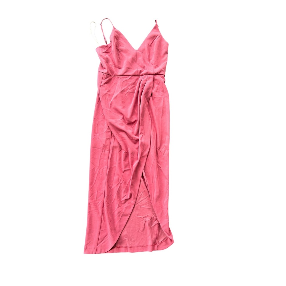 WAYF The Ines Pink Tulip Wrap Midi Dress V-Neck Women's XL NWT